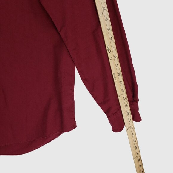 Ralph Lauren Mens Burgundy Long-Sleeve Button-Down Shirt Classic Fit L - Picture 5 of 9
